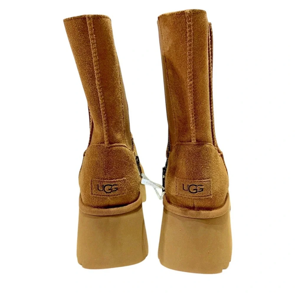 UGG Women's Classic Twin Seam New Heights Chestnut  Platform Boots sz 9  1158313